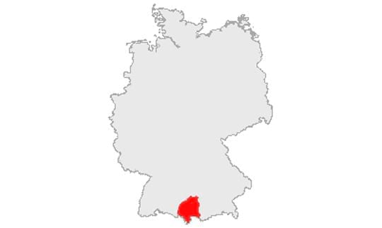 Allgäu auf einer Deutschlandkarte