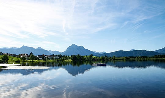 Ausblick auf die Landschaft im Allgäu