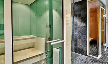 Dampfsauna mit Glastür