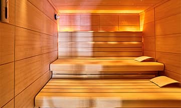 Beleuchtete Finnische Sauna