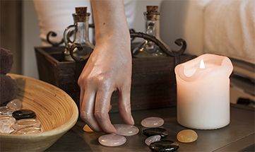 Kerze im Anwendungsraum