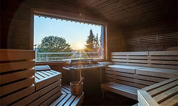 Innenblick auf eine Sauna