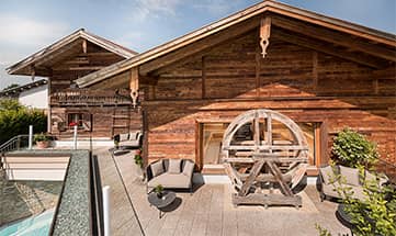 Alte Mühle im Outdoor Wellnessbereich