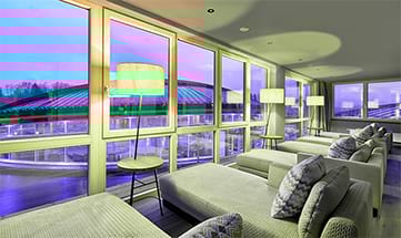 Ausblick vom Ruhehaus auf die Wasserlandschaft