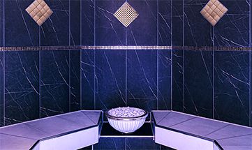 Lilafarbendes Dampfbad