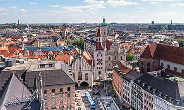 Blick auf den Marienplatz in München