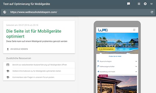 Bewertung der mobilen Nutzererfahrung durch den Google Mobile Test
