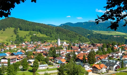 Ausblick über die Gemeinde Oberstaufen