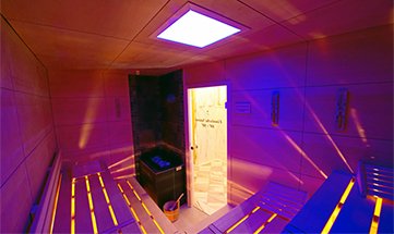 Beleuchtete Finnische Sauna