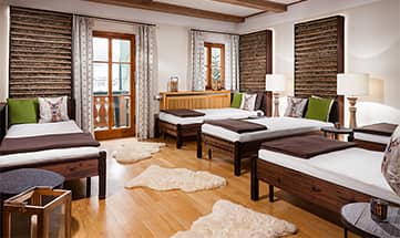 Der Ruheraum Heustüberl mit mehreren Betten